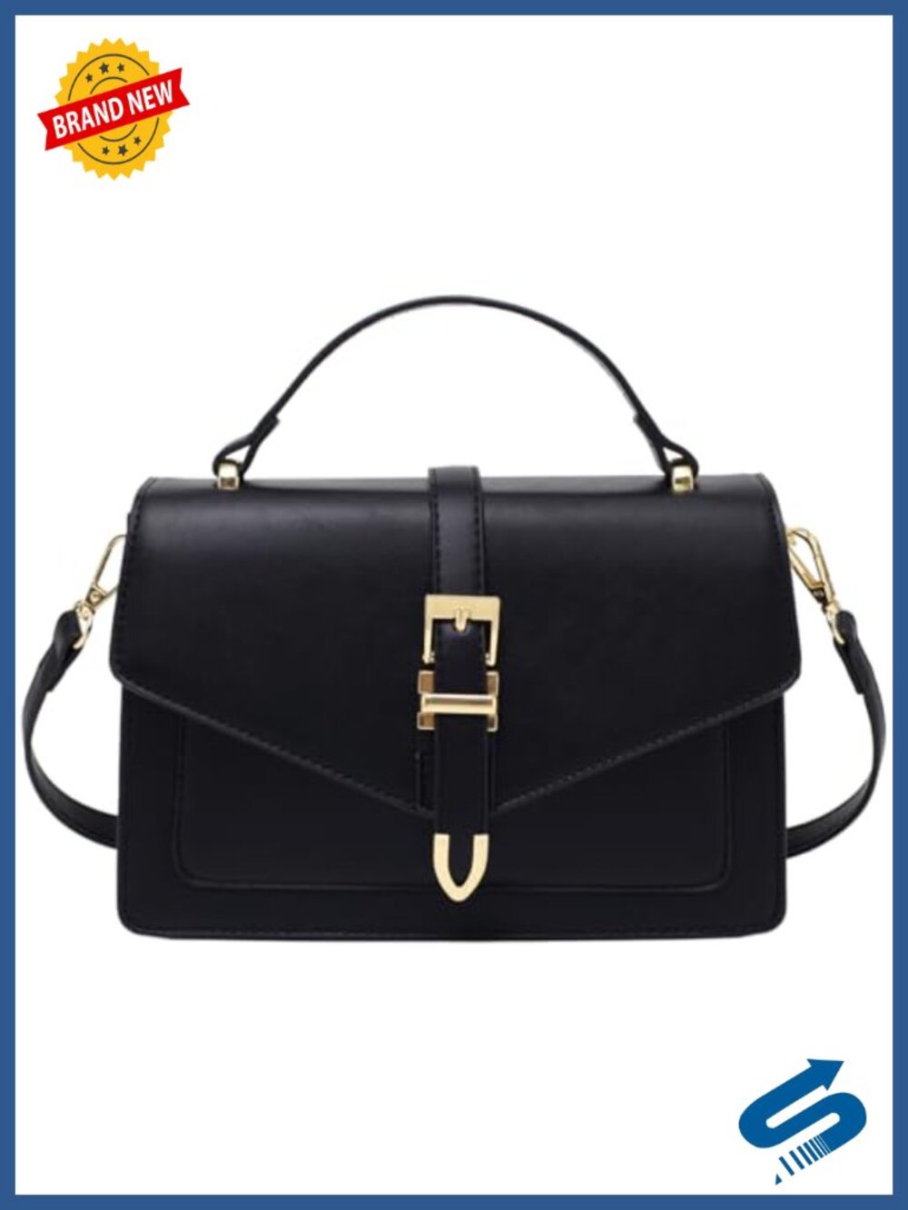 Travistar Vegan Leather Small Crossbody Bag with Top Handle and Detachable